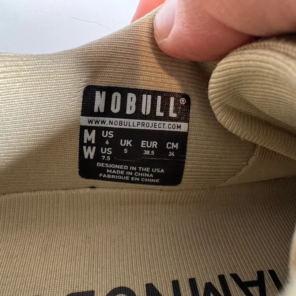 NOBULL Canvas Trainer Sand Tan‎ Womens 7.5 Mens 6 Low Top Gym Sneaker